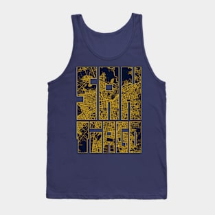 Santiago, Chile City Map Typography - Gold Art Deco Tank Top